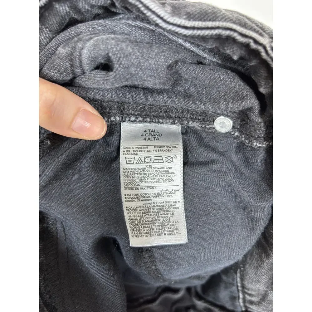Old Navy Vintage Slim Jeans Womens 4 Tall Black High Rise Secret-Smooth Pockets
